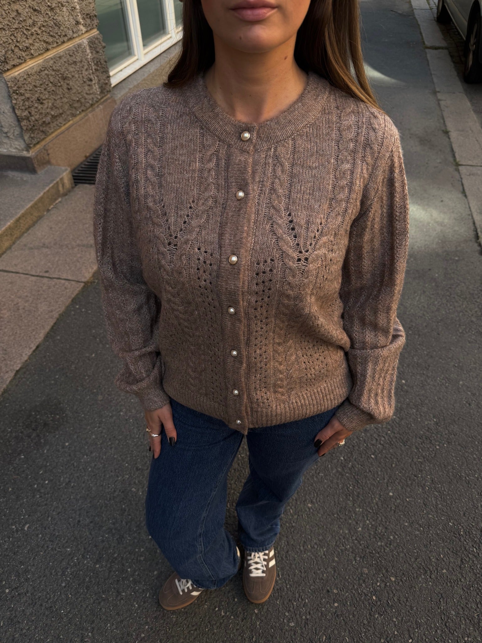 OBJFLORA Cardigan - Desert Taupe
